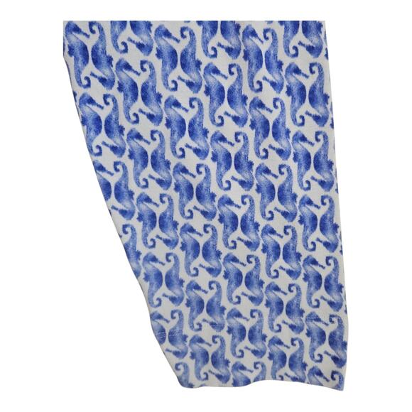 CHICO'S 3 Women XL Seahorse Top Blue White 3/4 Slv Coastal Pima Cotton Knit 42" - Picture 4 of 8
